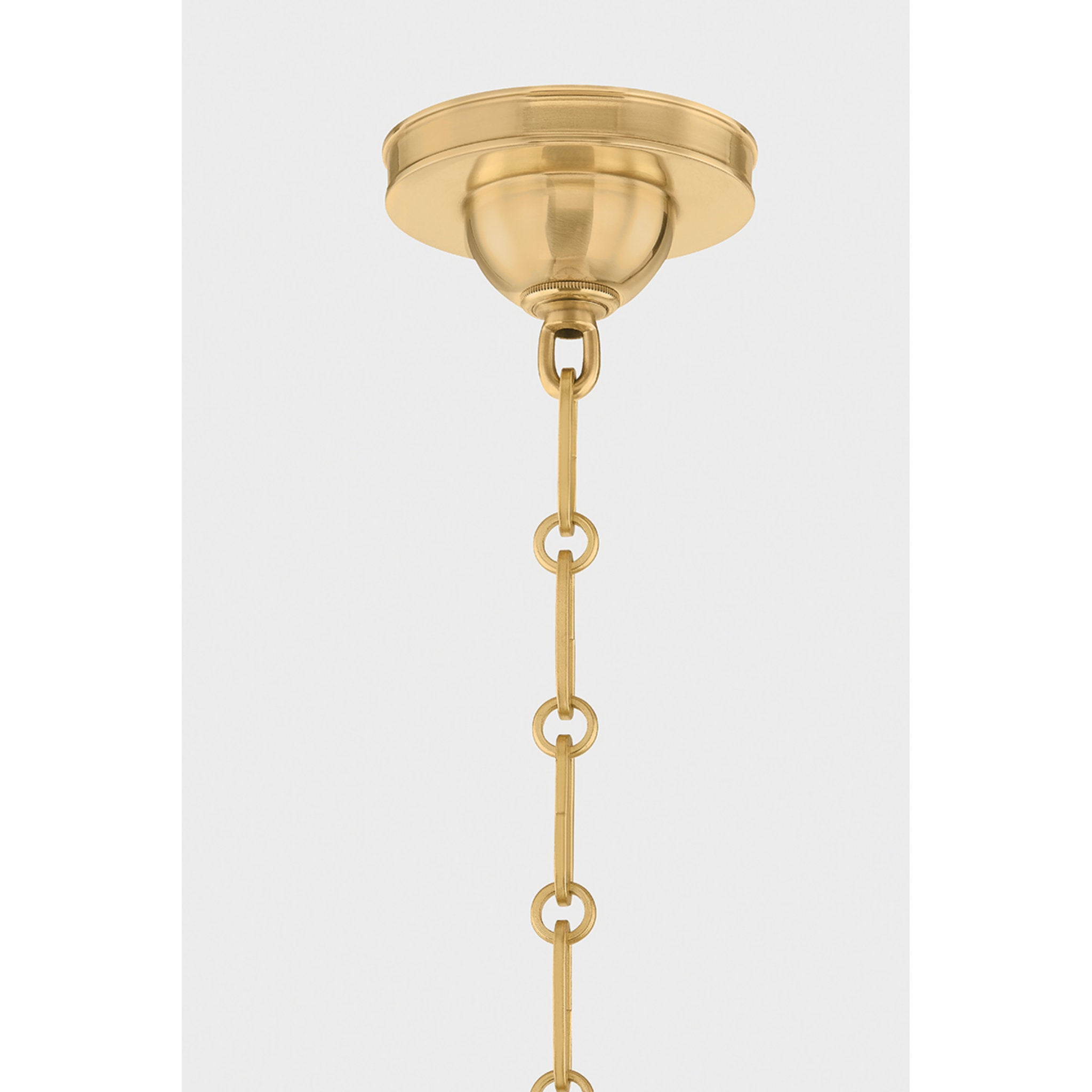 Cambridge 4-Light Chandelier in Aged Brass by Mark D. Sikes 20.25W x 19.5H (Soft Crimson)