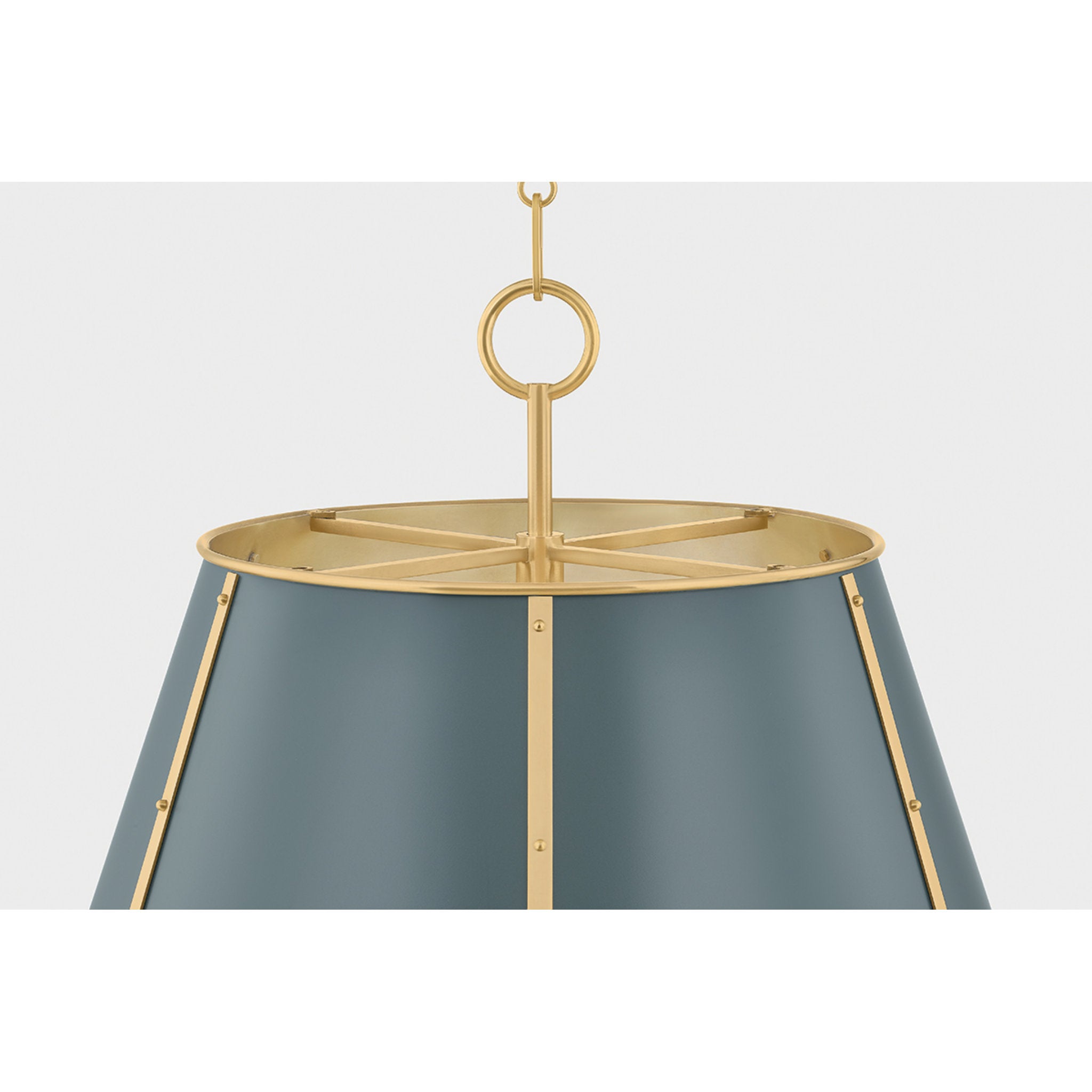 Cambridge 4-Light Chandelier in Aged Brass by Mark D. Sikes 20.25W x 19.5H (Soft Studio Green)