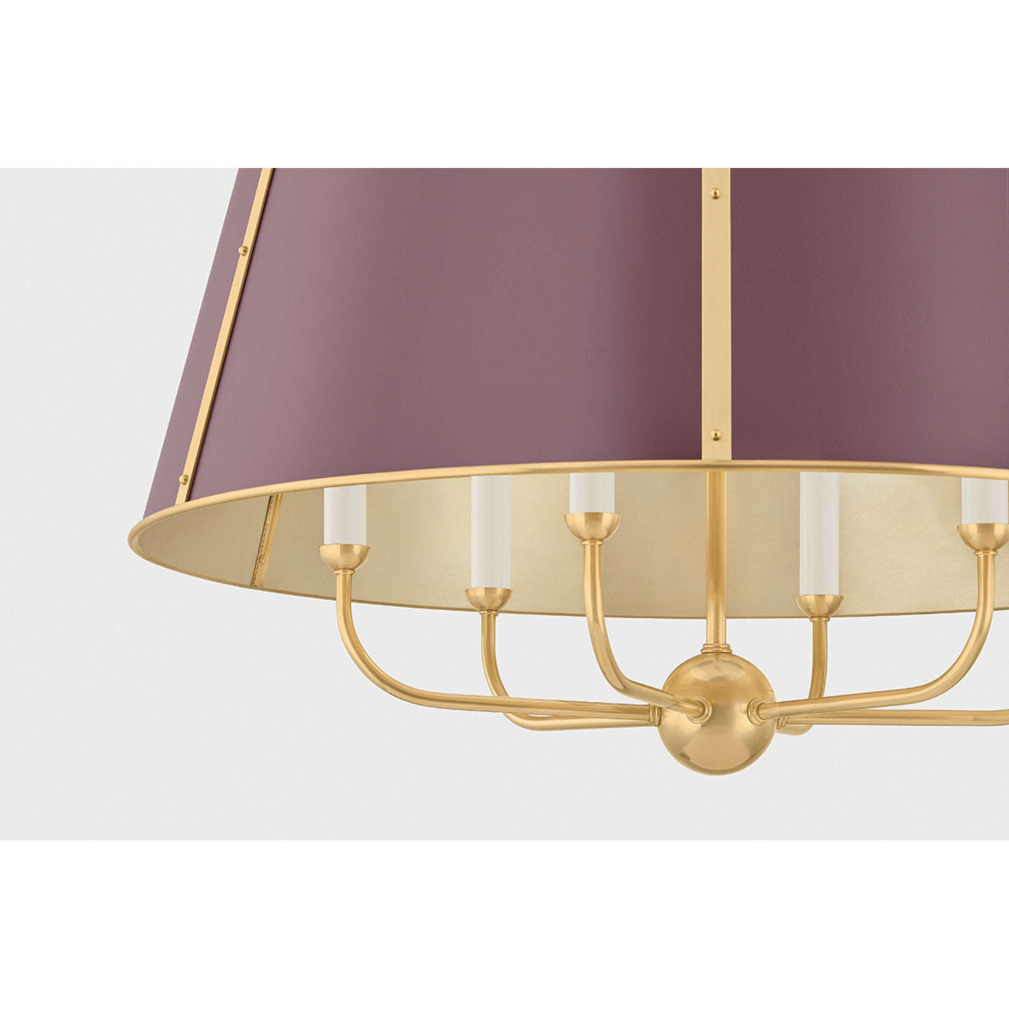 Cambridge 6-Light Chandelier in Aged Brass by Mark D. Sikes 28.5W x 23H (Soft Crimson)