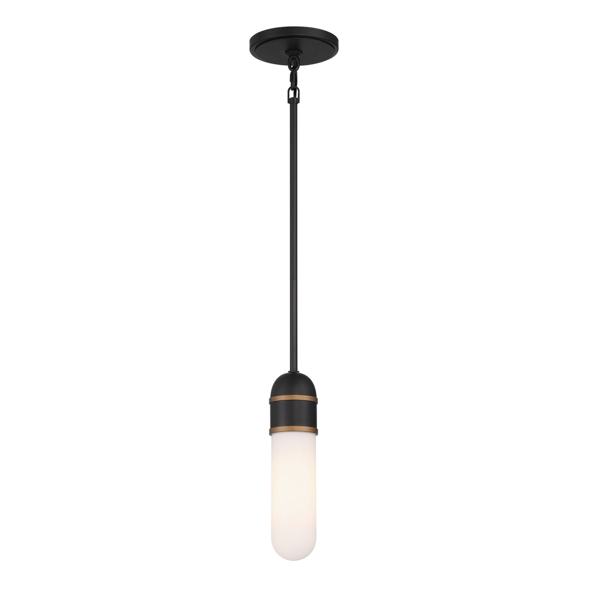 Brian Patrick Flynn Capsule 3.25'' LED Matte Black + Textured Gold Pendant Black 3.25"W x 12"H x 3.25"D