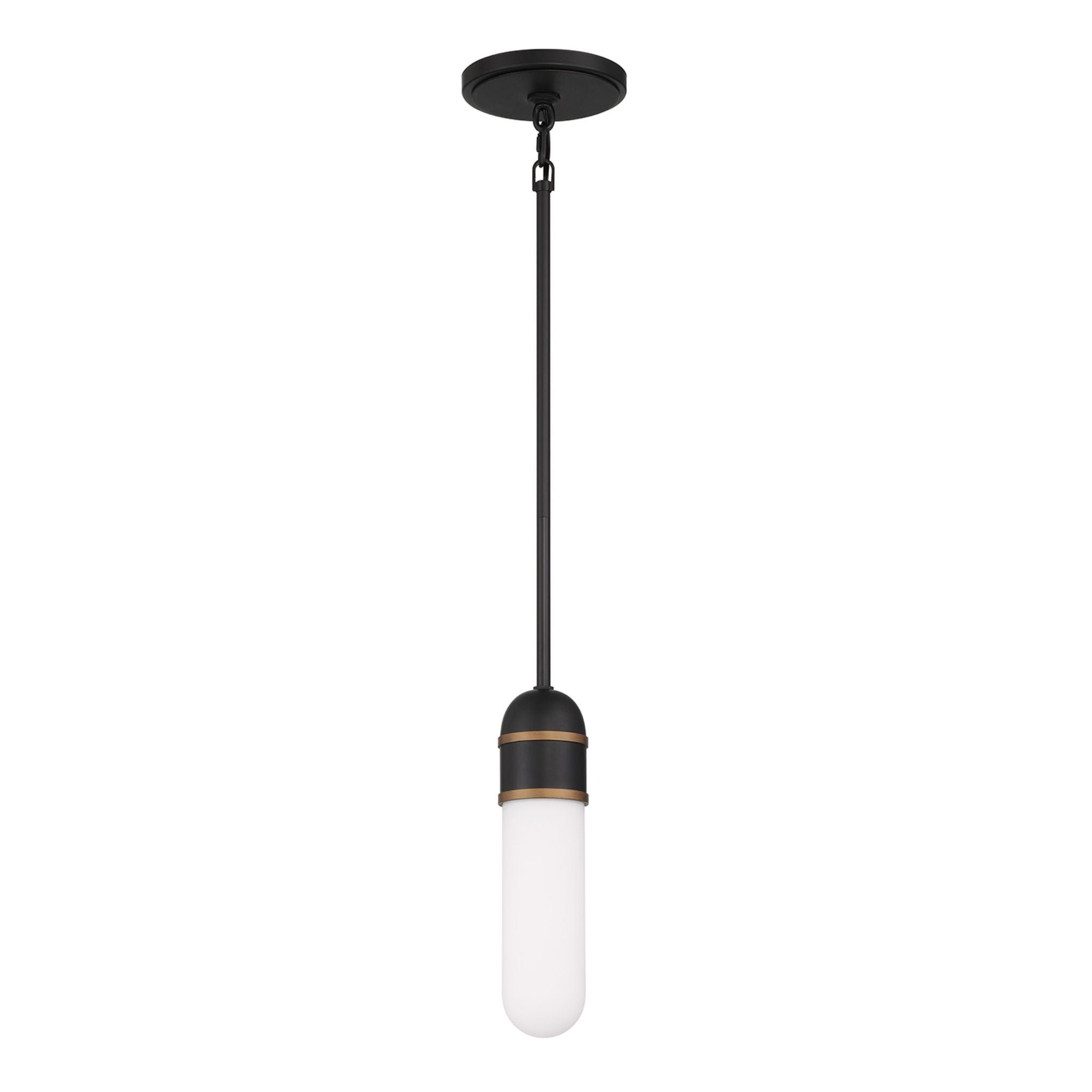 Brian Patrick Flynn Capsule 3.25'' LED Matte Black + Textured Gold Pendant Black 3.25"W x 12"H x 3.25"D