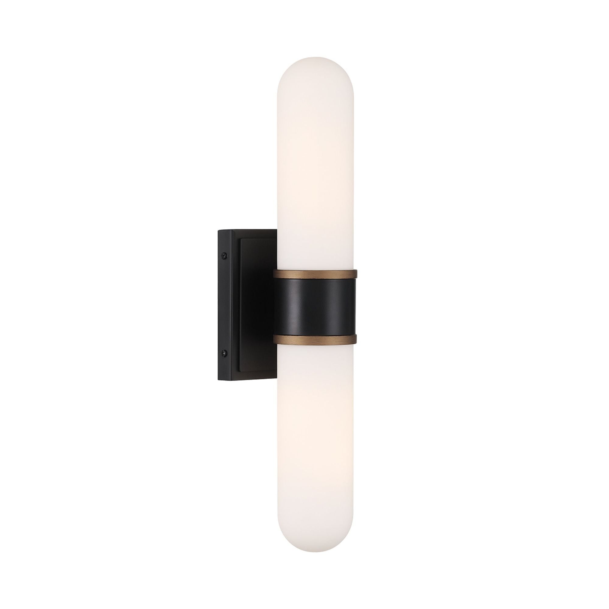 Brian Patrick Flynn Capsule 18.5'' LED Matte Black + Textured Gold Sconce Black 18.5"W x 4.75"H x 4.5"D
