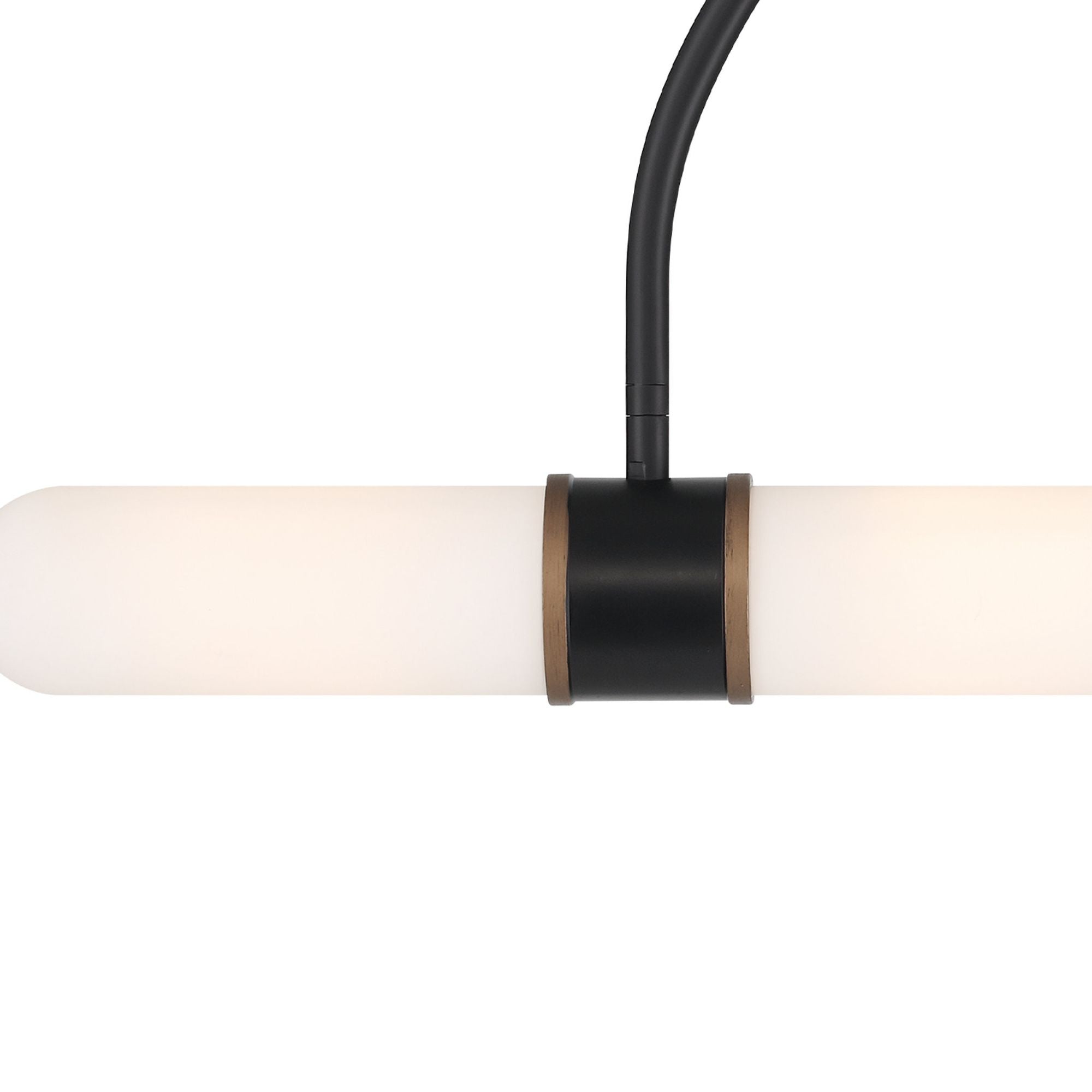 Brian Patrick Flynn Capsule 34.25'' LED Matte Black + Textured Gold Semi Flush Mount Black 34.25"W x 14.5"H x 34.25"D