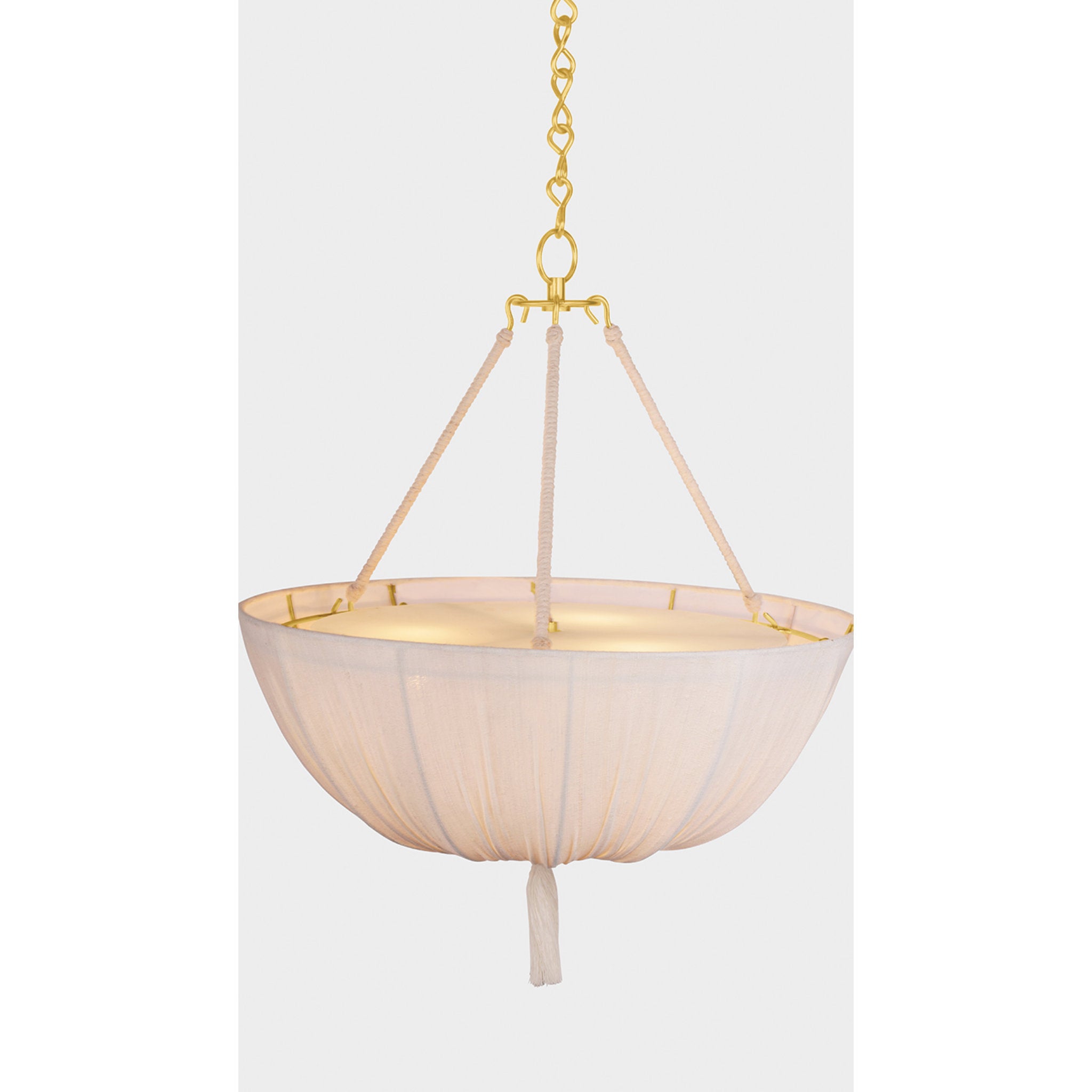 Carolina 3-Light Pendant in Aged Brass by Cortney Bishop 22W x 28H