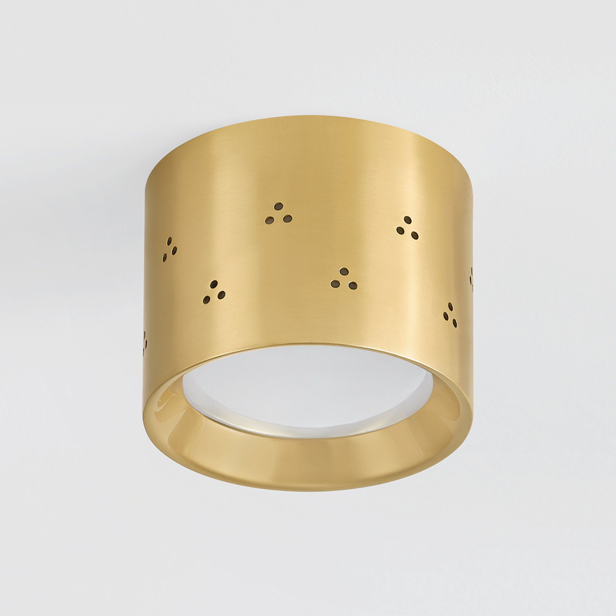 Edisto 1-Light Flush Mount in Aged Brass by Cortney Bishop 4.5W x 3.5H