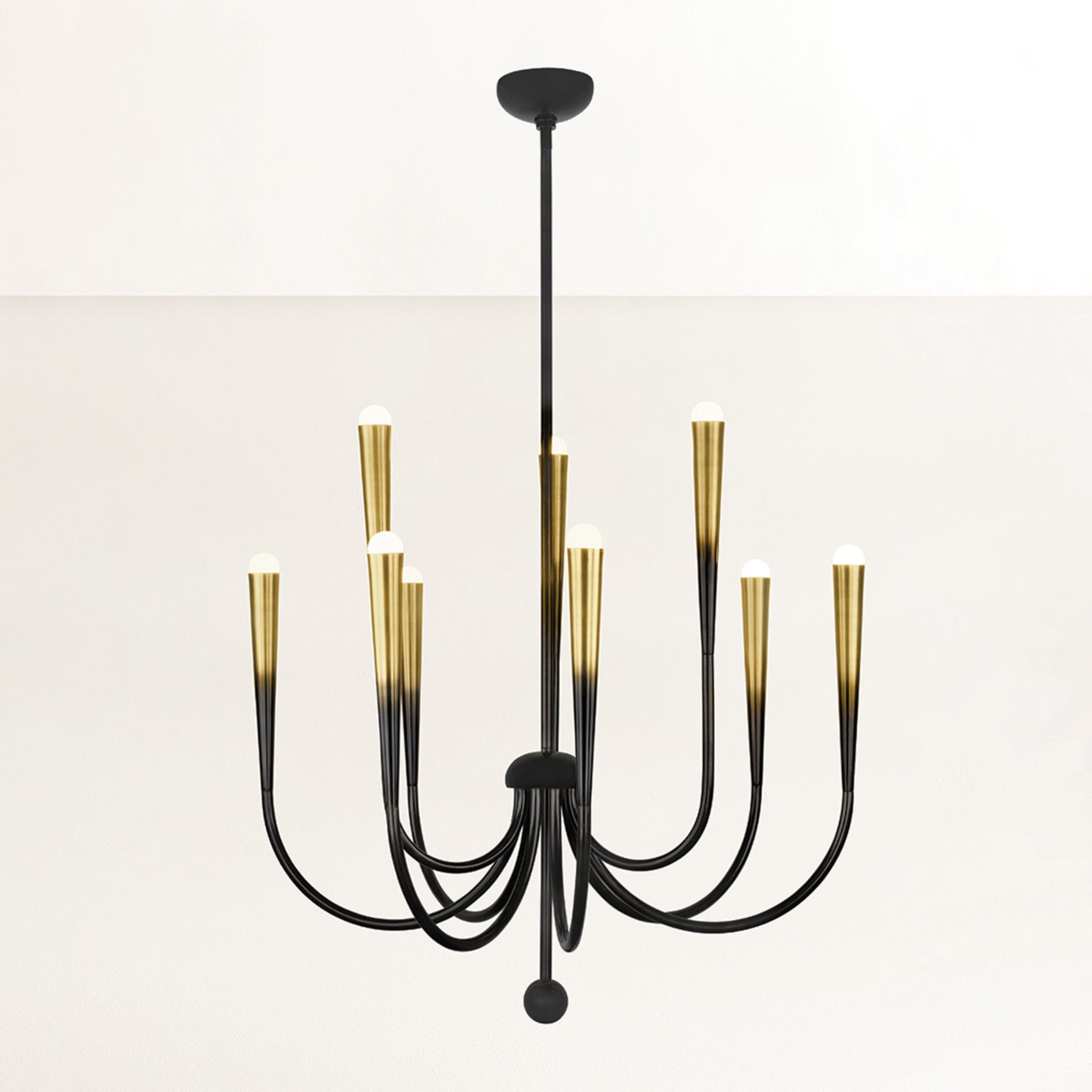 Adley 9-Light Chandelier in Gradient Brass by Cortney Bishop 39.75W x 39H