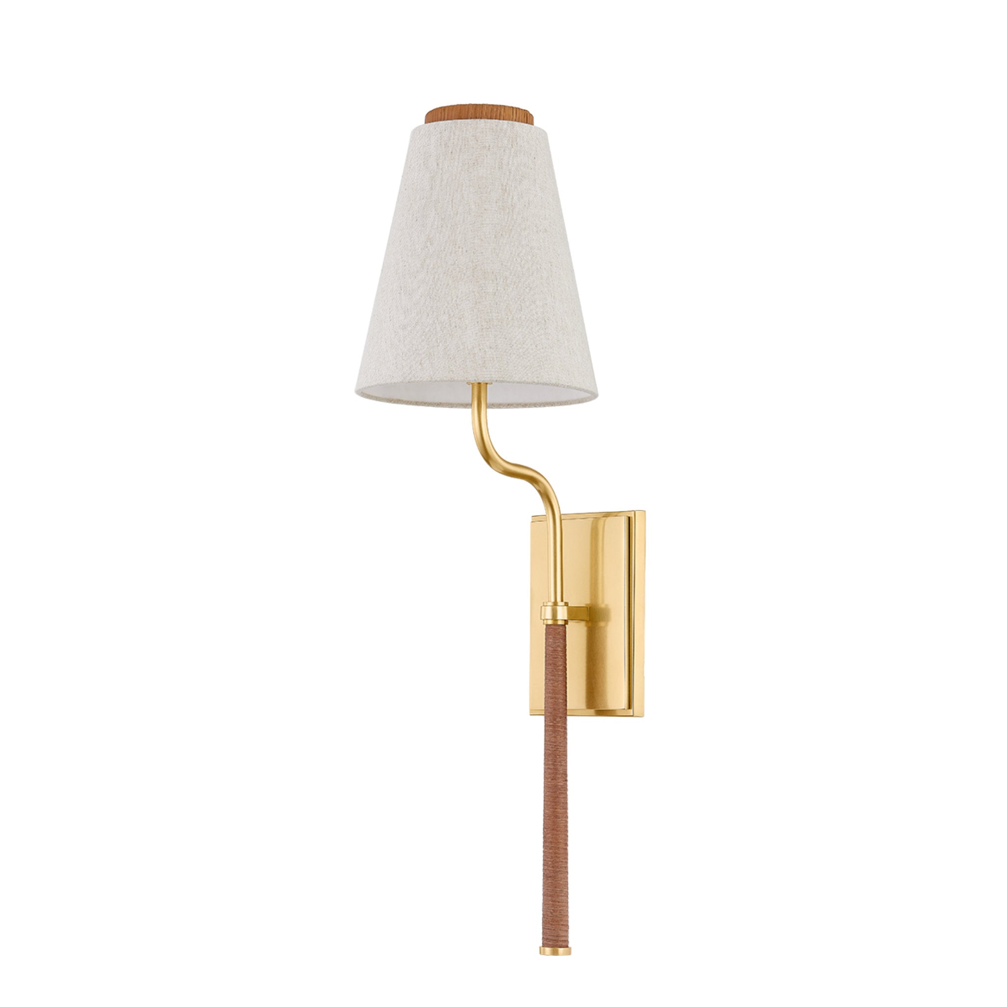 Sullivan 1-Light Wall Sconce in Aged Brass by Cortney Bishop 7W x 25.25H