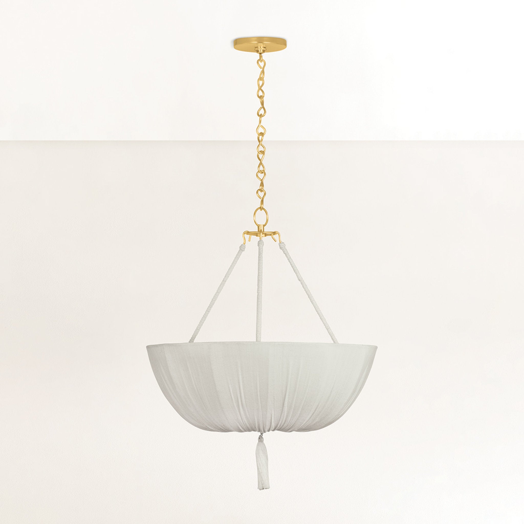 Carolina 3-Light Pendant in Aged Brass by Cortney Bishop 22W x 28H