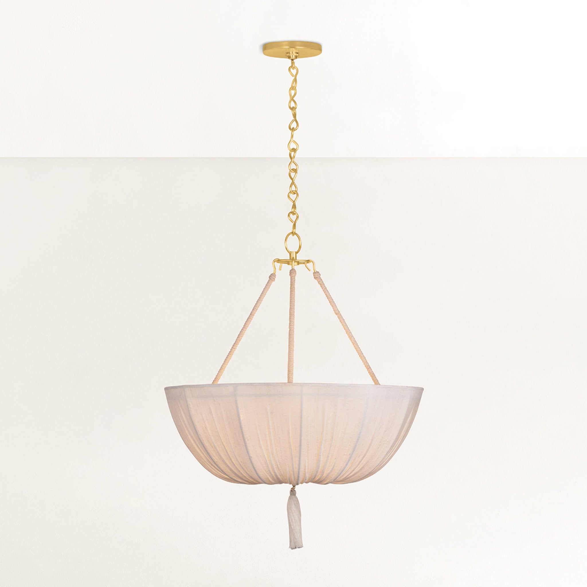 Carolina 3-Light Pendant in Aged Brass by Cortney Bishop 22W x 28H