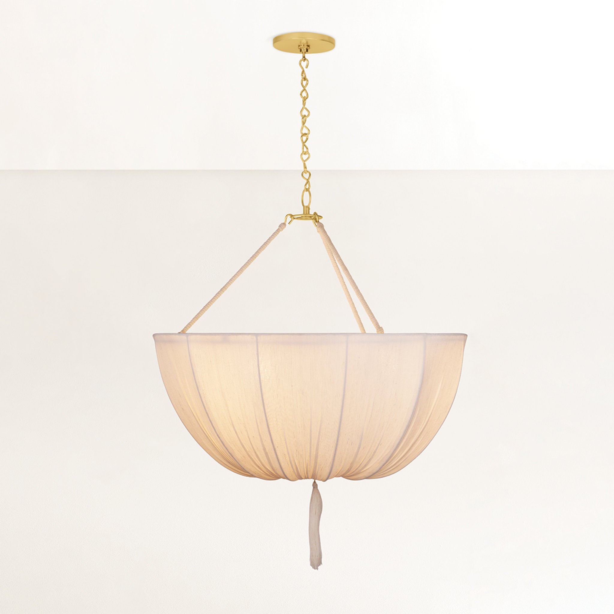 Carolina 3-Light Pendant in Aged Brass by Cortney Bishop 30W x 35.75H