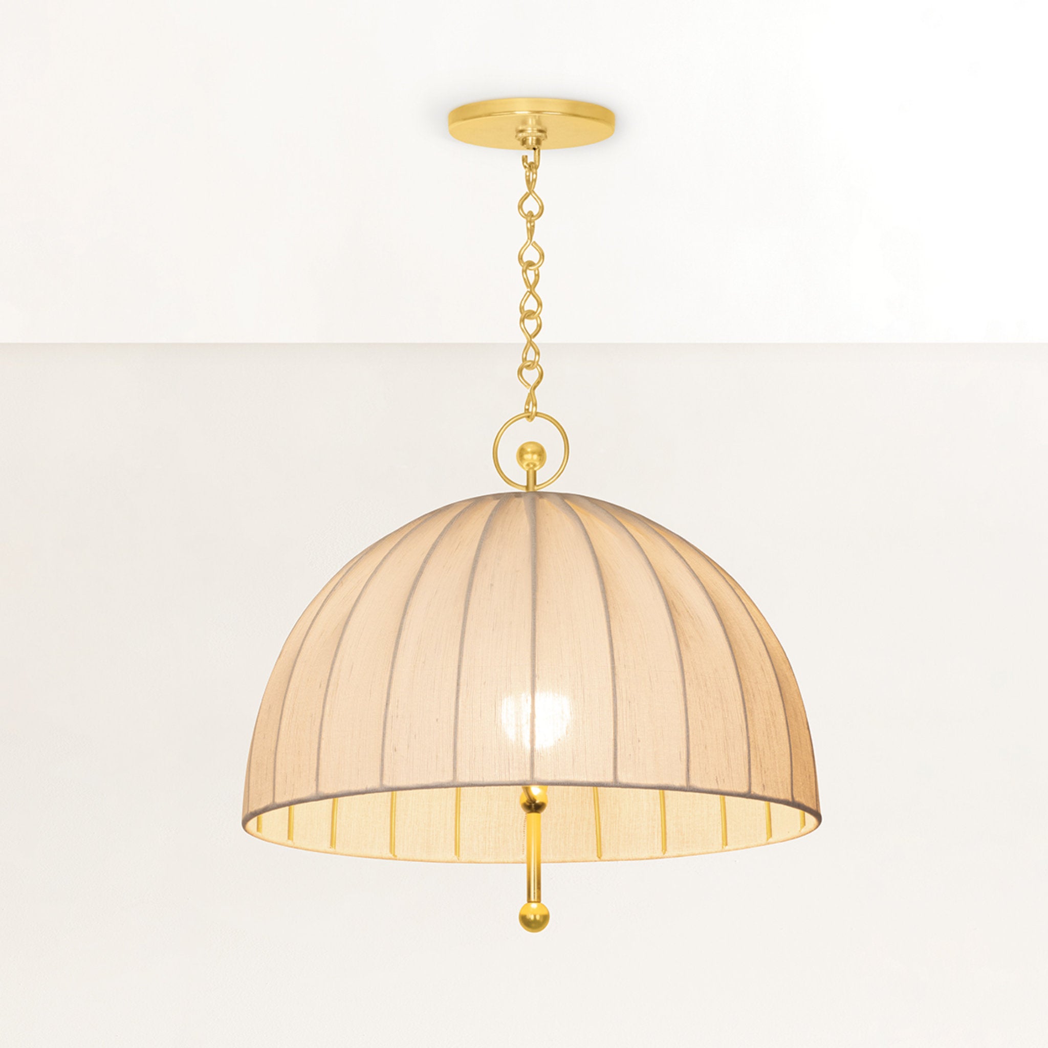 Palmetto 1-Light Pendant in Aged Brass by Cortney Bishop 20W x 18.5H