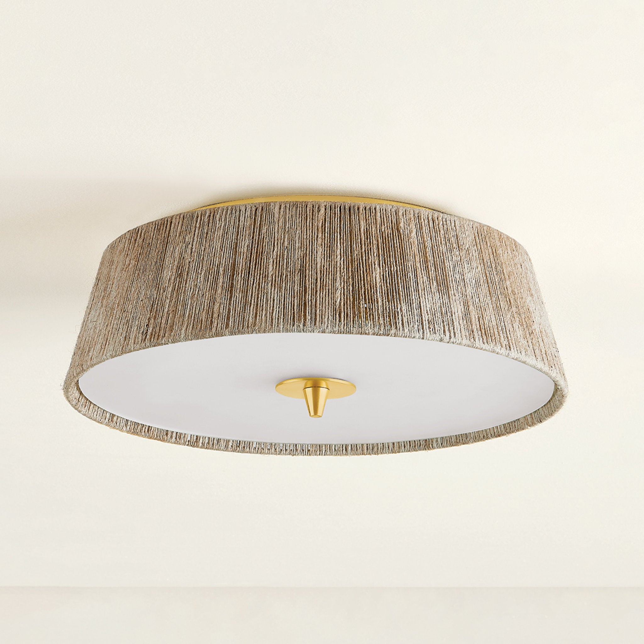 George 3-Light Semi Flush in Aged Brass by Cortney Bishop 18W x 6.5H
