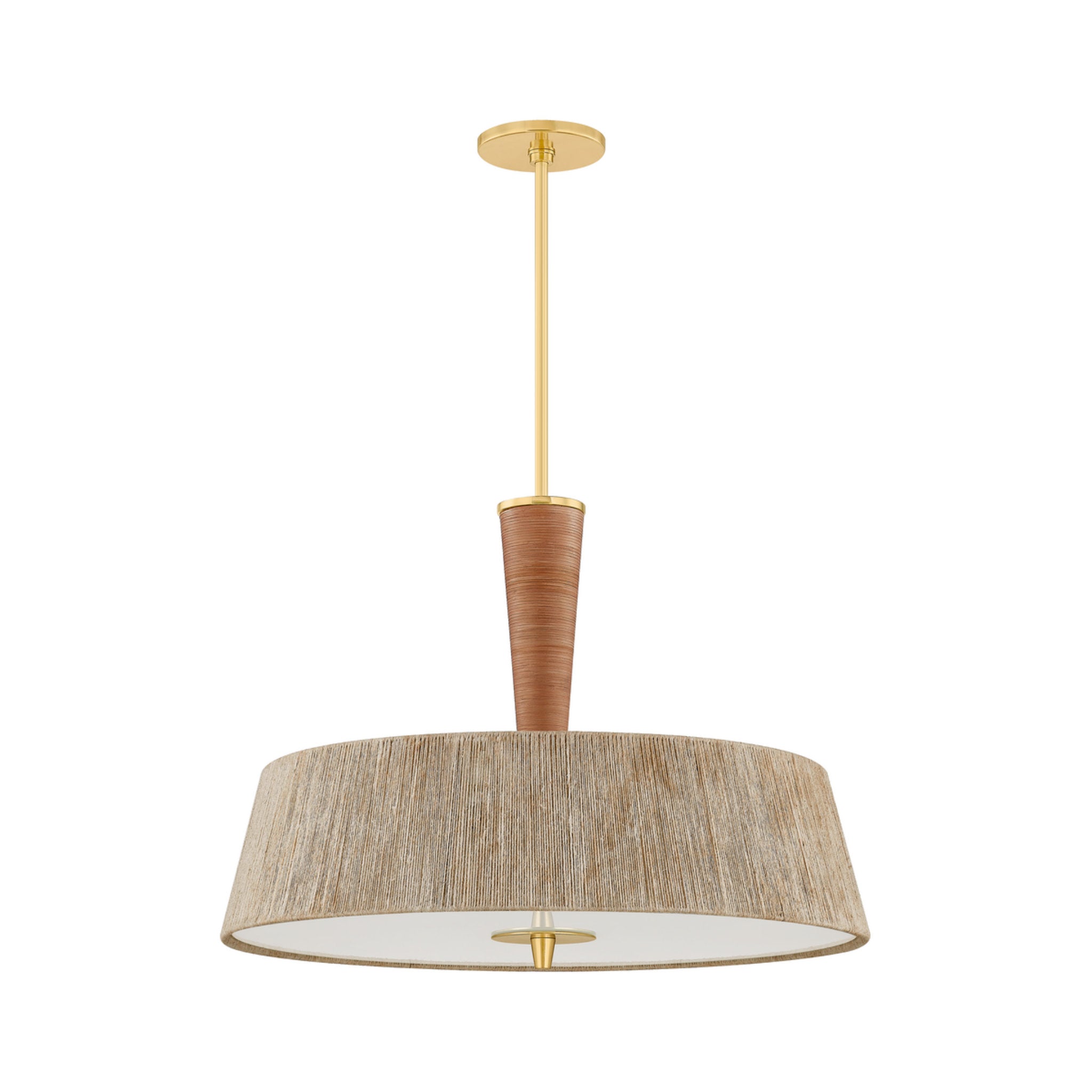 George 3-Light Pendant in Aged Brass by Cortney Bishop 30W x 22.5H