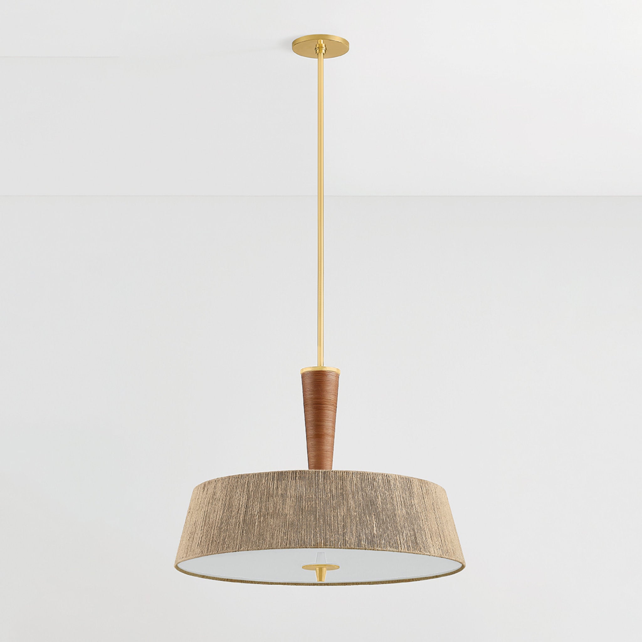 George 3-Light Pendant in Aged Brass by Cortney Bishop 30W x 22.5H