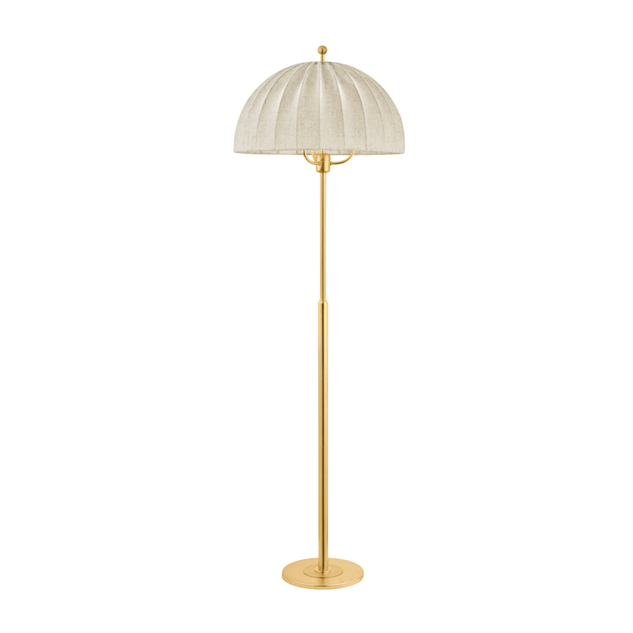 Palmetto 3-Light Floor Lamp in Aged Brass by Cortney Bishop 20W x 64H