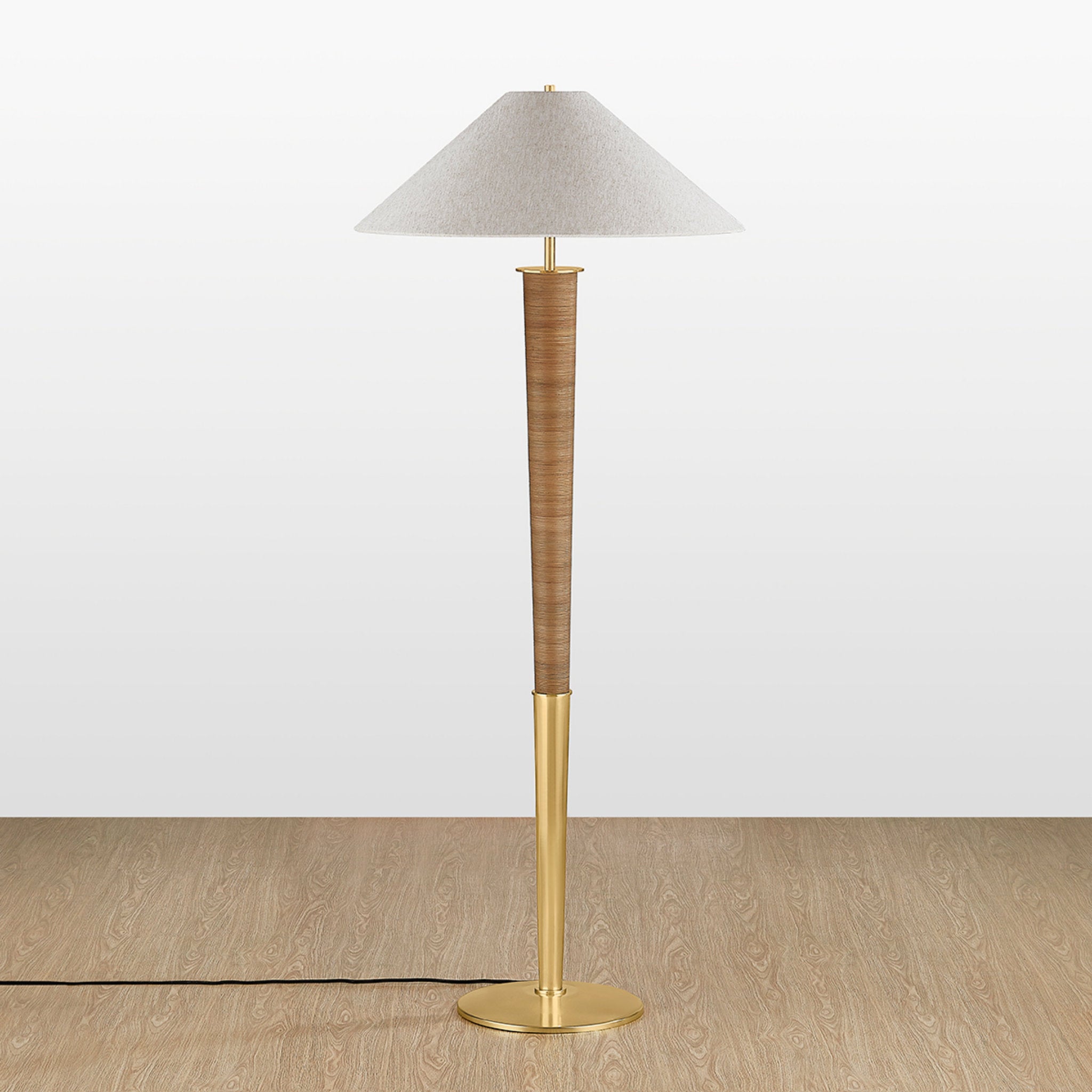 Bohicket 1-Light Floor Lamp in Aged Brass by Cortney Bishop 28W x 67.5H