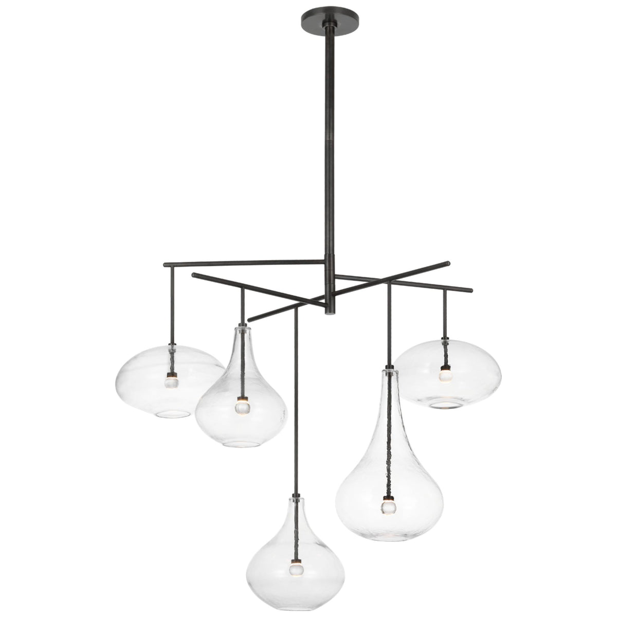 Champalimaud Lomme XL Chandelier in Gun Metal with Clear Glass W38.25"