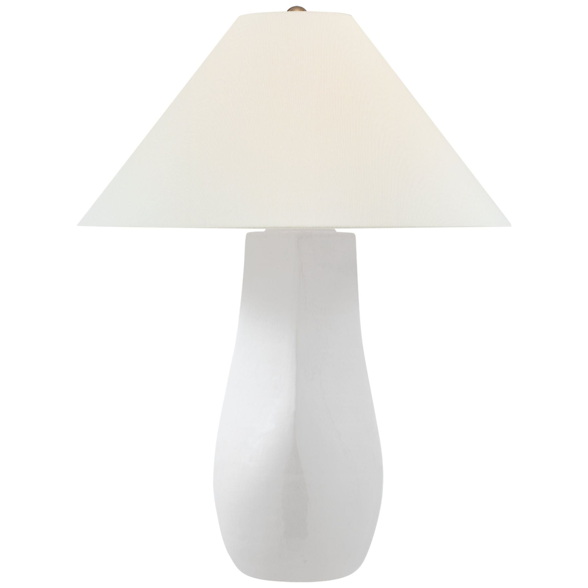 Chapman & Myers Cabazon 30" Table Lamp in Glossy White Crackle with Linen Shade W22" x H29.75"