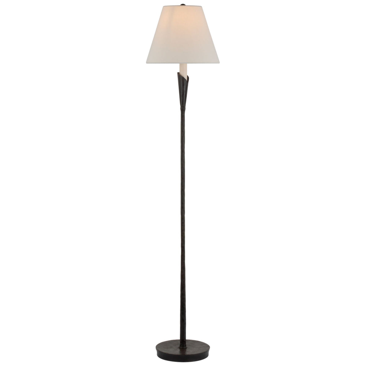 Chapman & Myers Aiden Accent Floor Lamp in Aged Iron with Linen Shade W10.5" x H52"