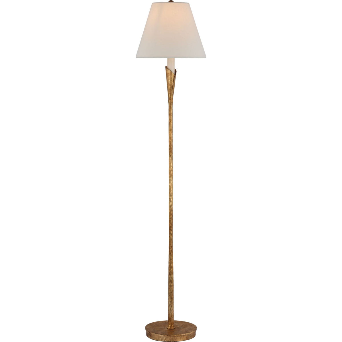 Chapman & Myers Aiden Accent Floor Lamp in Gilded Iron with Linen Shade W10.5" x H52"