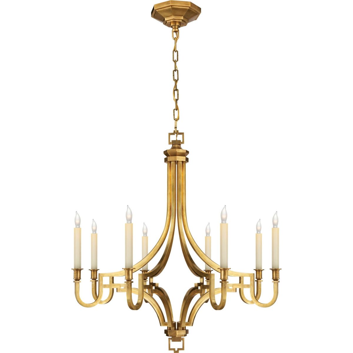 Chapman & Myers Mykonos Medium Chandelier in Antique-Burnished Brass W25.75" x H29.75"