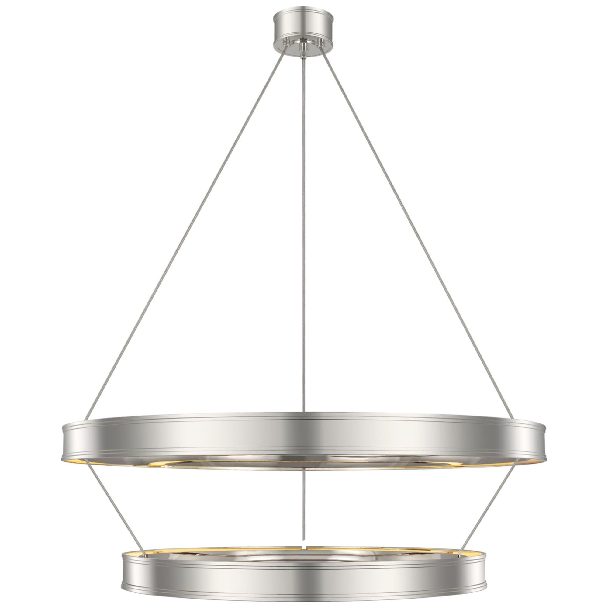 Chapman & Myers Connery 40" Two-Tier Ring Chandelier in Polished Nickel Ceiling Light W40.5"
