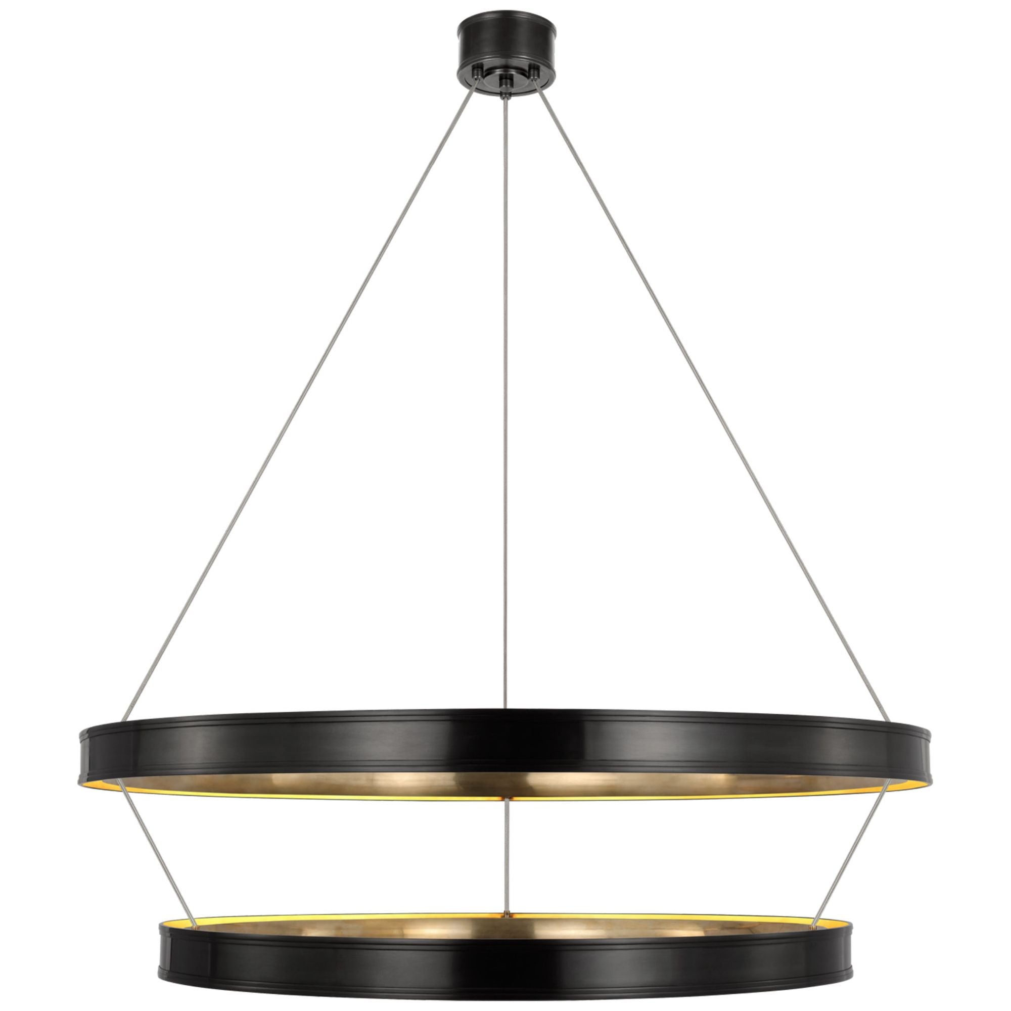Chapman & Myers Connery 50" Two-Tier Ring Chandelier in Bronze Ceiling Light W50.25"