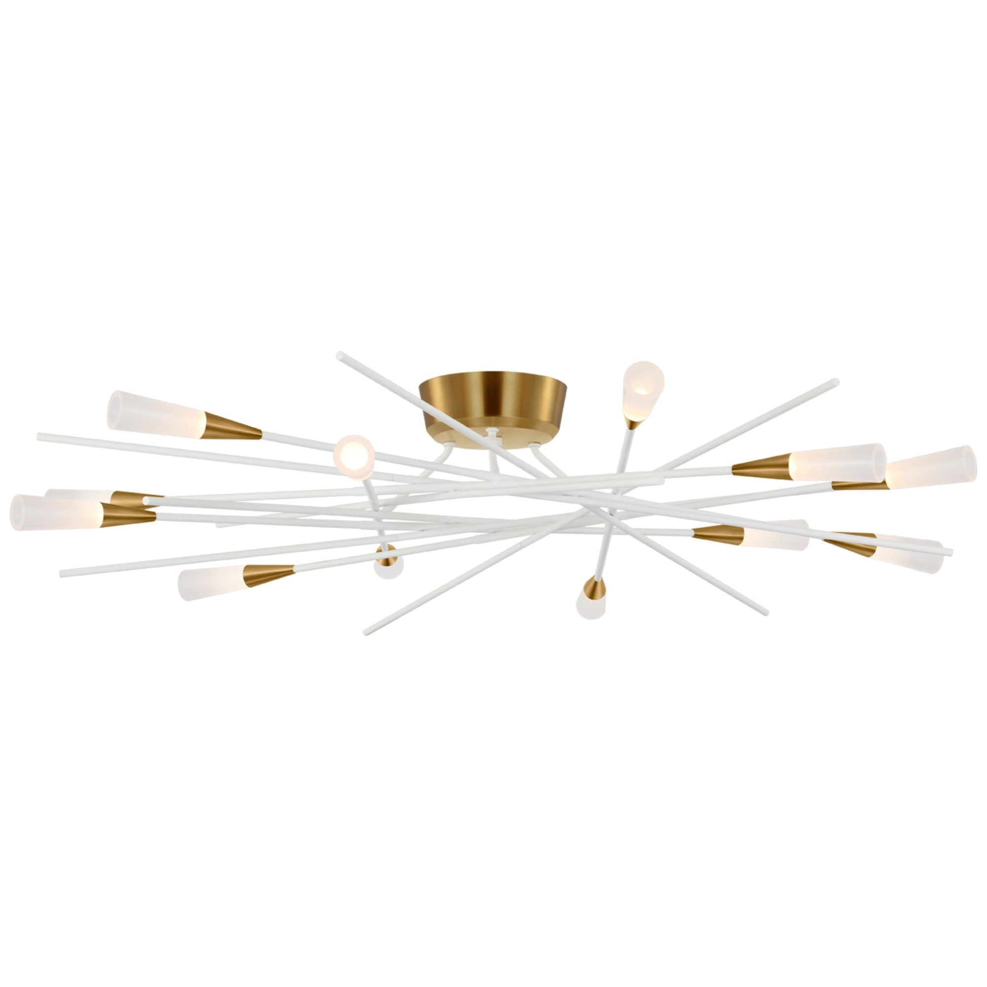 Chapman & Myers Stellar 40" Radial Semi-Flush Mount in Matte White Ceiling Light W39" x H7.75"