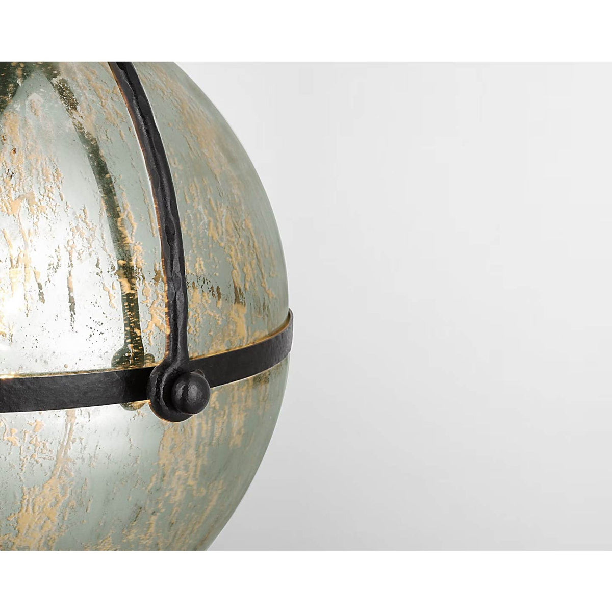 Chapman & Myers Bayridge XL Pendant in Aged Iron with Antique Mercury Glass W21.25" x H24.75"