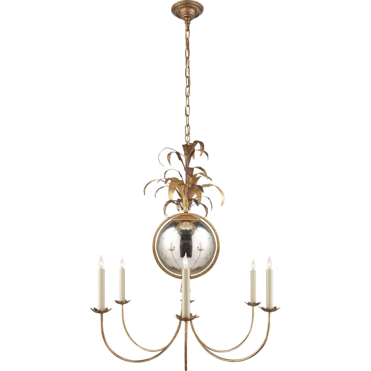 Chapman & Myers Gramercy Medium Chandelier in Gilded Iron W32.5" x H32.5"