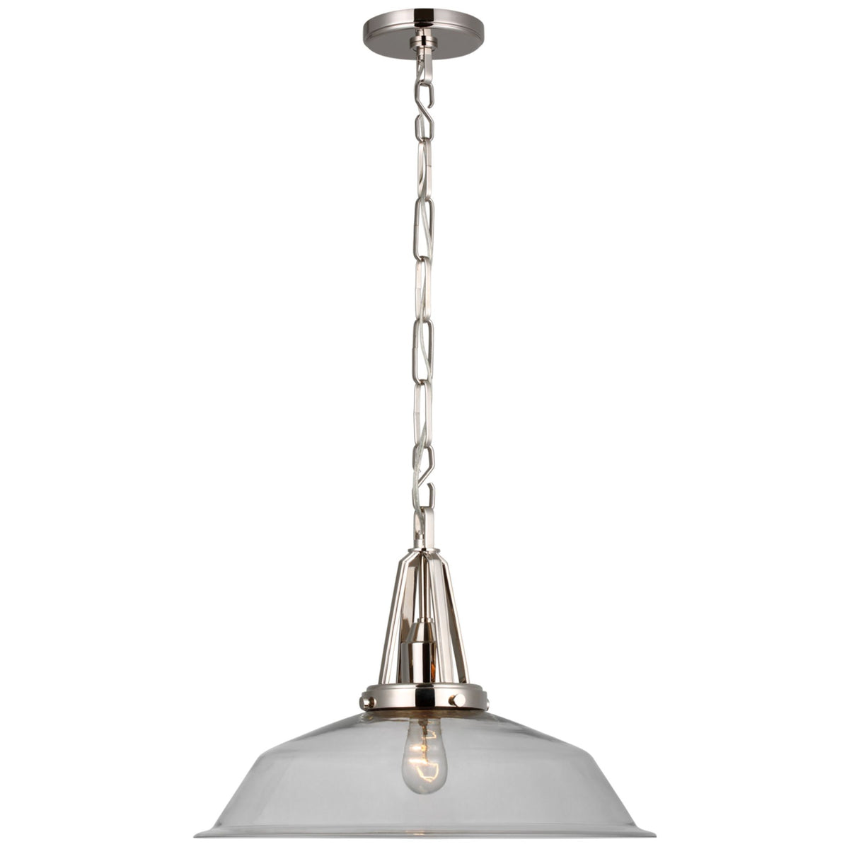 Chapman & Myers Layton 20" Pendant in Polished Nickel with Clear Glass W20" x H15"