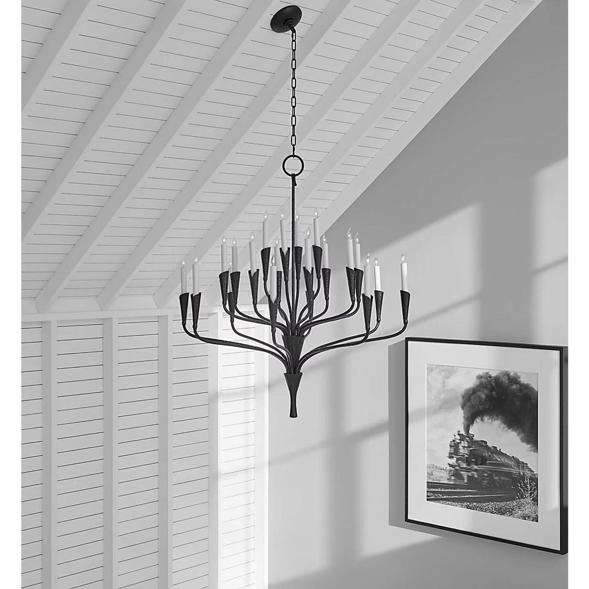 Chapman & Myers Aiden Large Chandelier in Aged Iron W40.5" x H44.5"