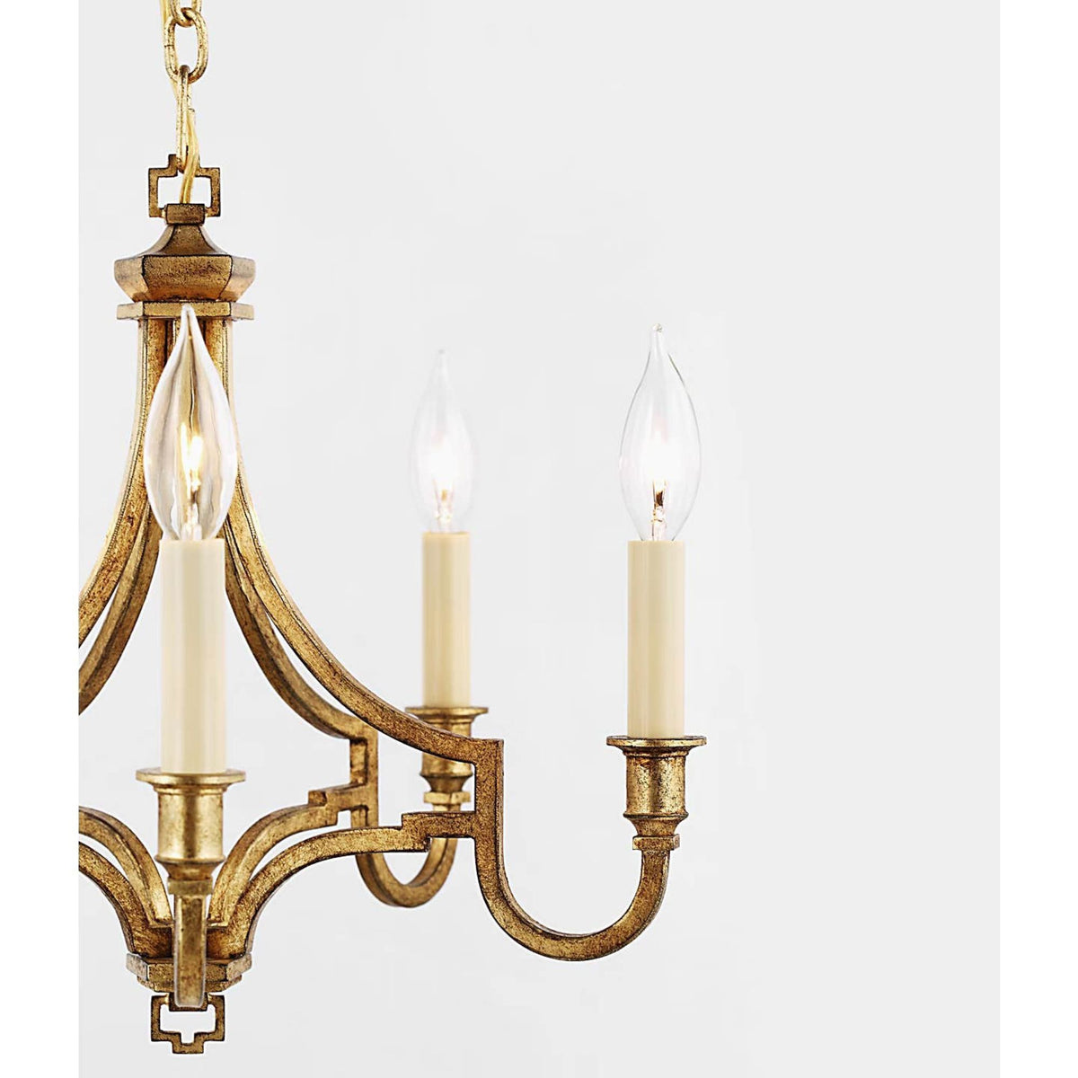 Chapman & Myers Mykonos Small Chandelier in Gilded Iron W15.5" x H14.25"