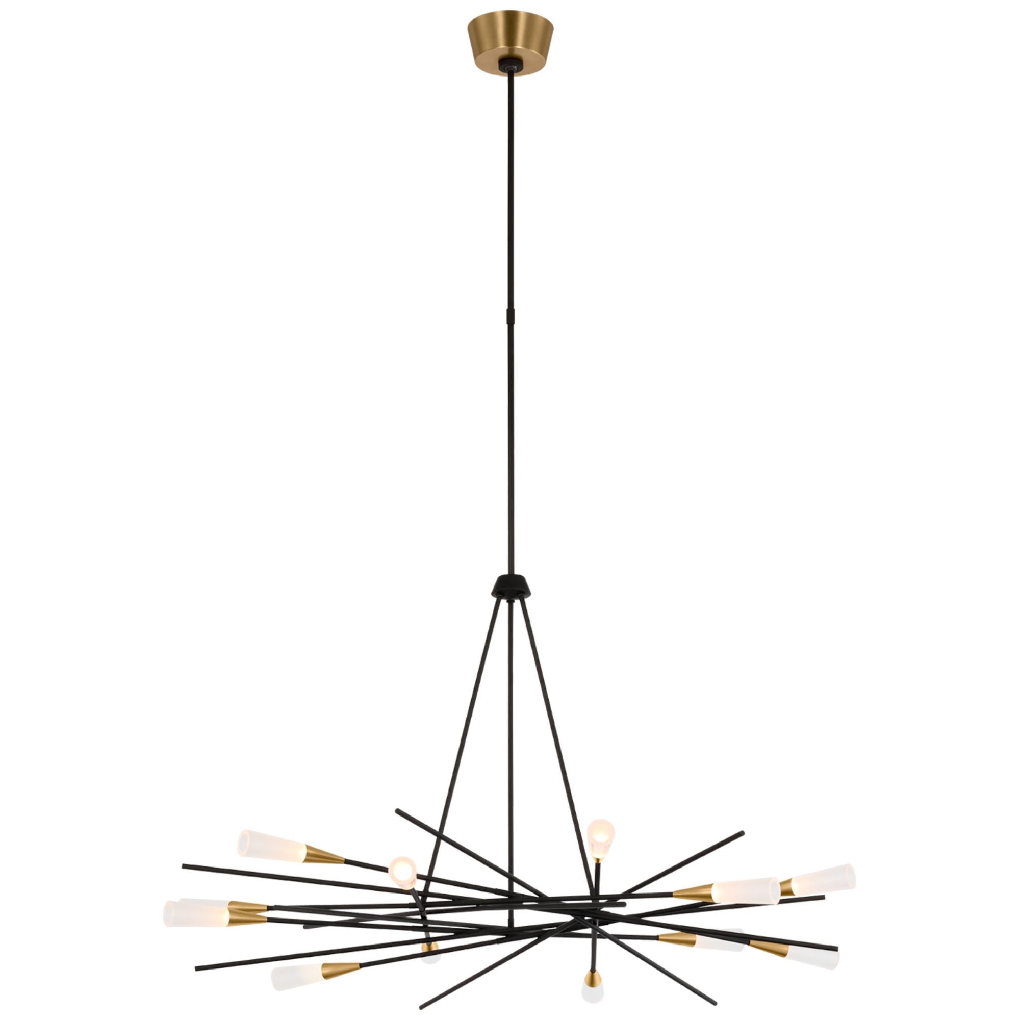 Chapman & Myers Stellar 40" Radial Chandelier in Matte Black Ceiling Light W40"