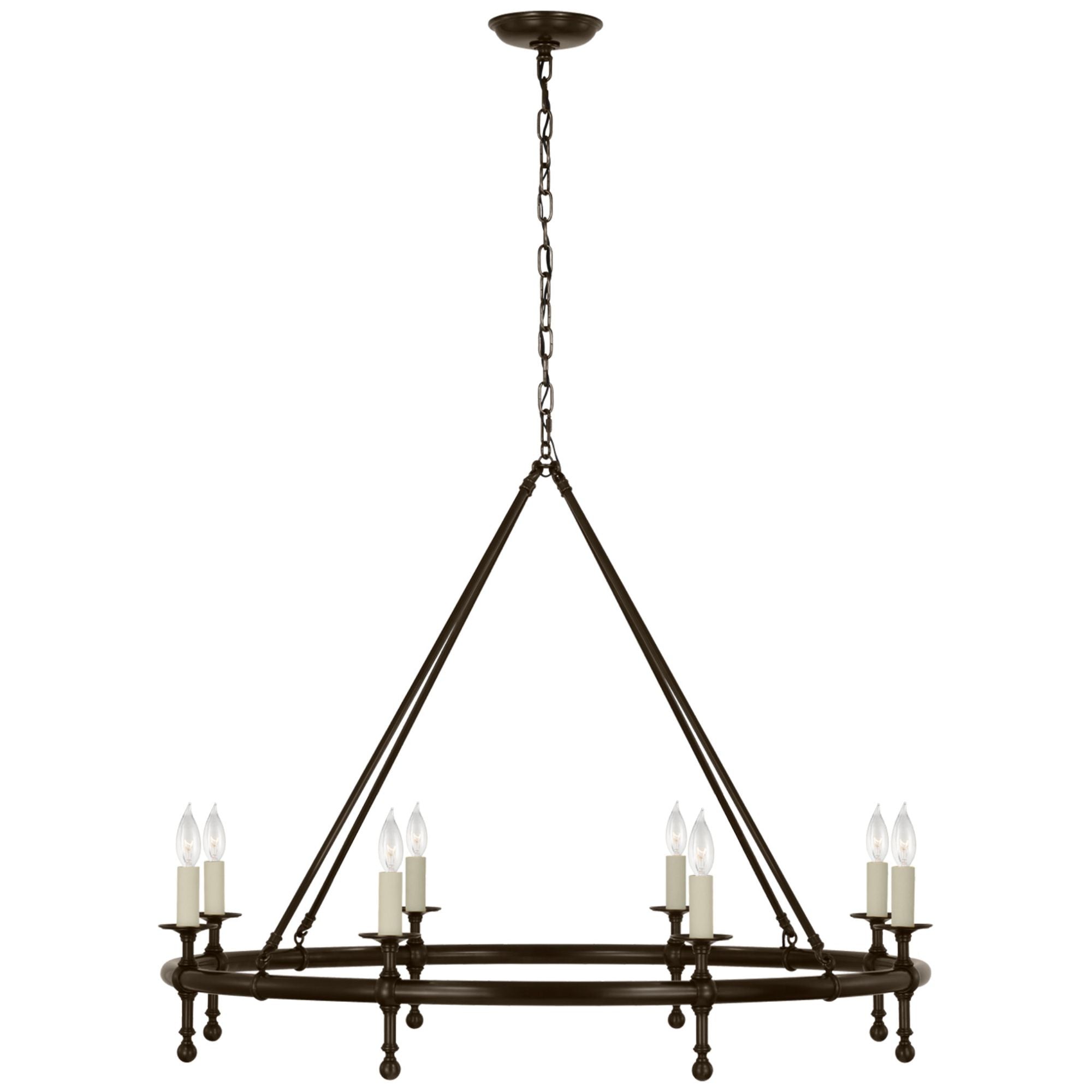 Chapman & Myers Classic 42" Ring Chandelier in Bronze Ceiling Light W42.5"