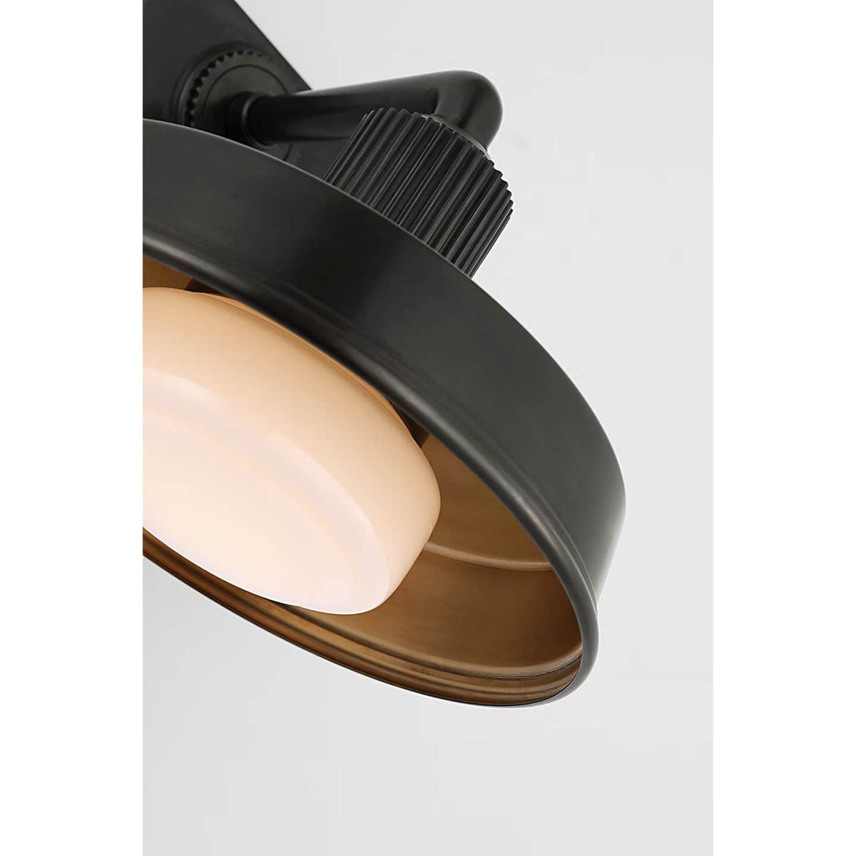 Chapman & Myers Ruhlmann Small Sconce in Bronze with White Glass W9" x H7.75" x E10"