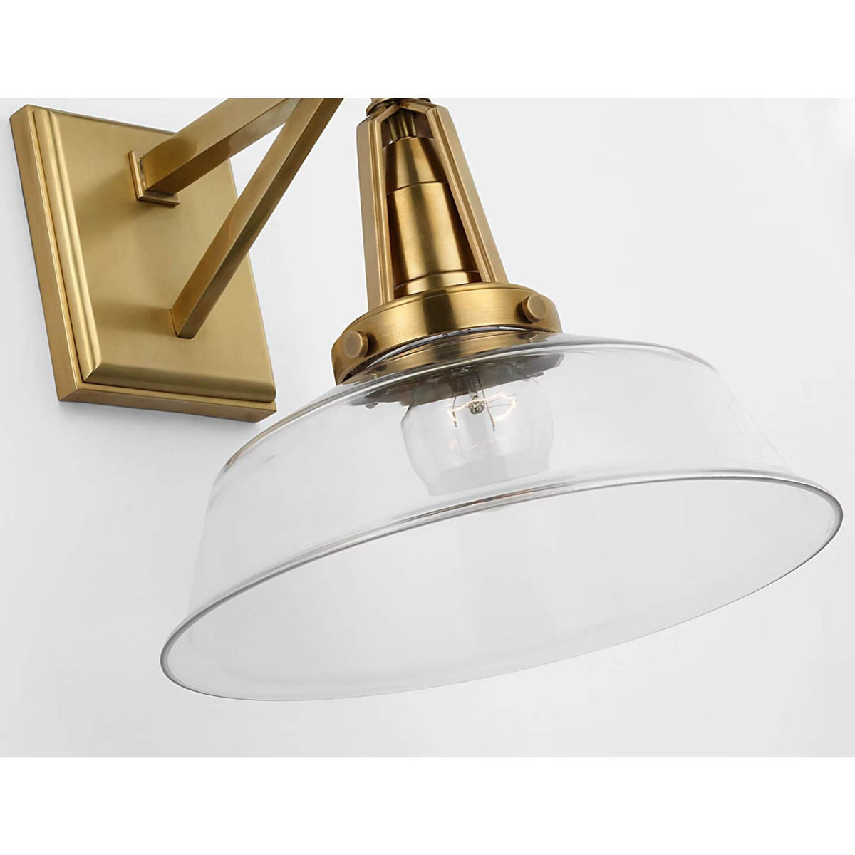 Chapman & Myers Layton 10" Sconce in Antique-Burnished Brass with Clear Glass W10" x H10.25" x E11.5"