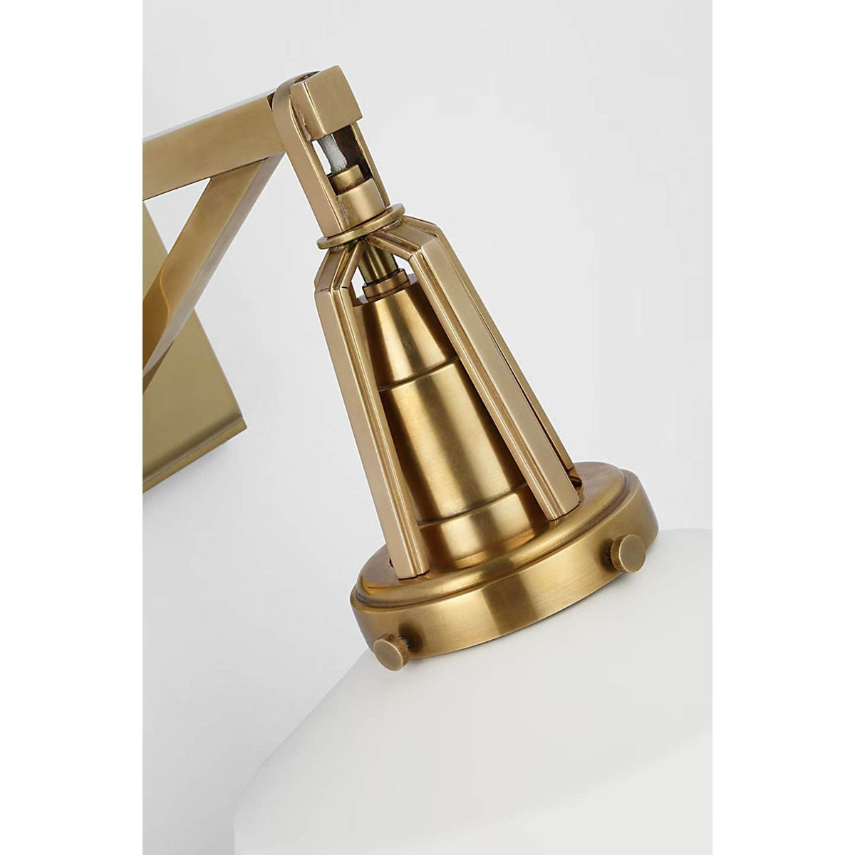 Chapman & Myers Layton 10" Sconce in Antique-Burnished Brass with Matte White shade W10" x H10.25" x E11.5"
