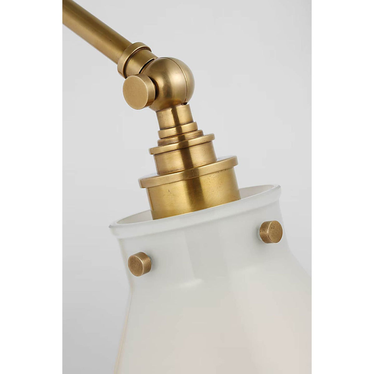 Chapman & Myers Parkington Double Library Wall Light in Antique-Burnished Brass with Clear Glass W8.5" x H14" - 15" x E15.5" - 24.75"