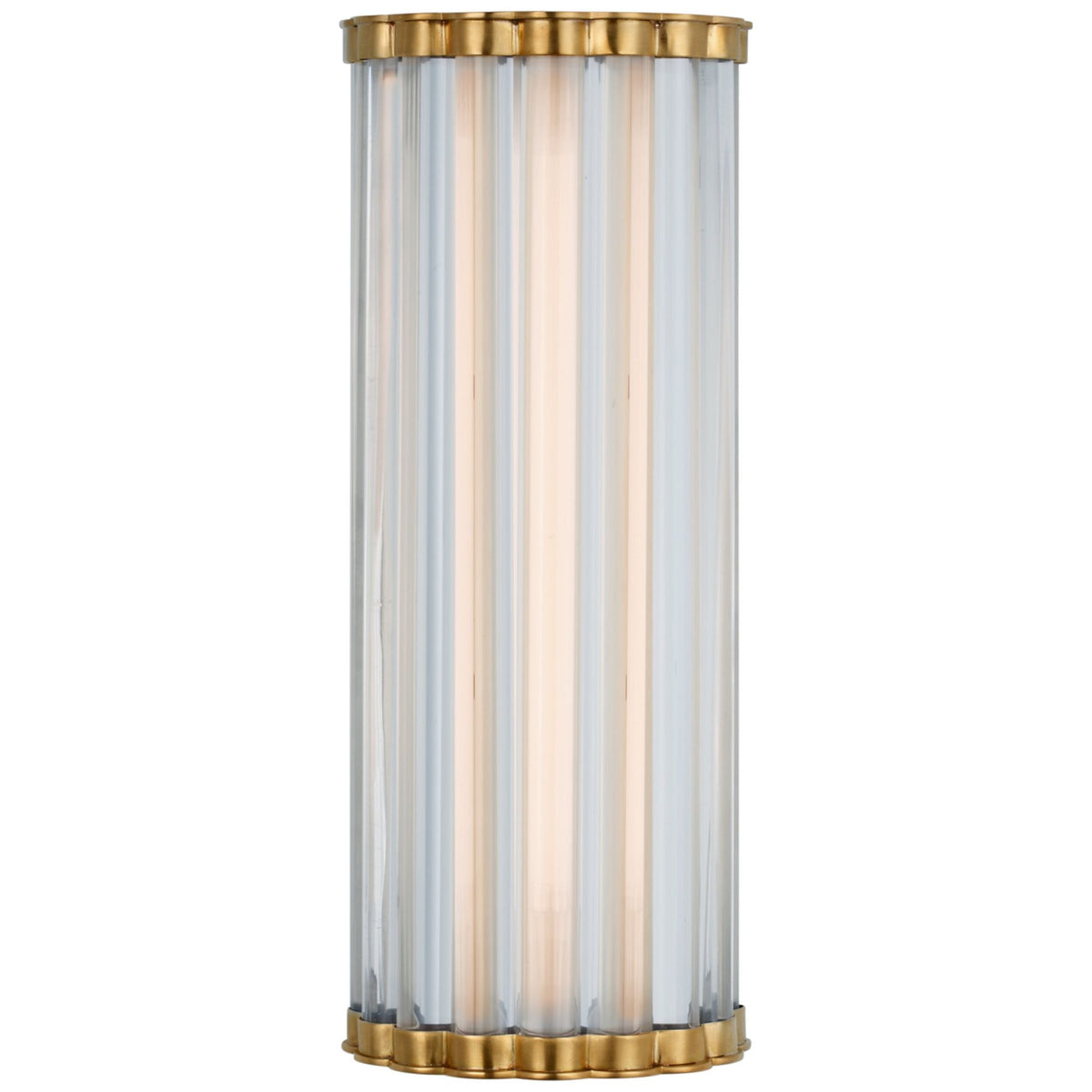 Chapman & Myers Kean 14" Sconce in Antique-Burnished Brass with Clear Glass Rods W5.75" x H14" x E3.75"