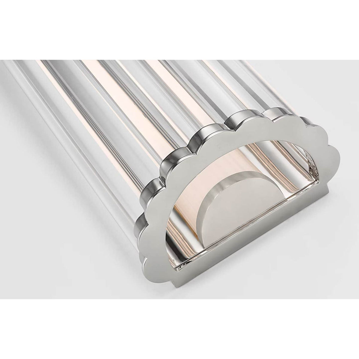 Chapman & Myers Kean 14" Sconce in Polished Nickel with Clear Glass Rods W5.75" x H14" x E3.75"