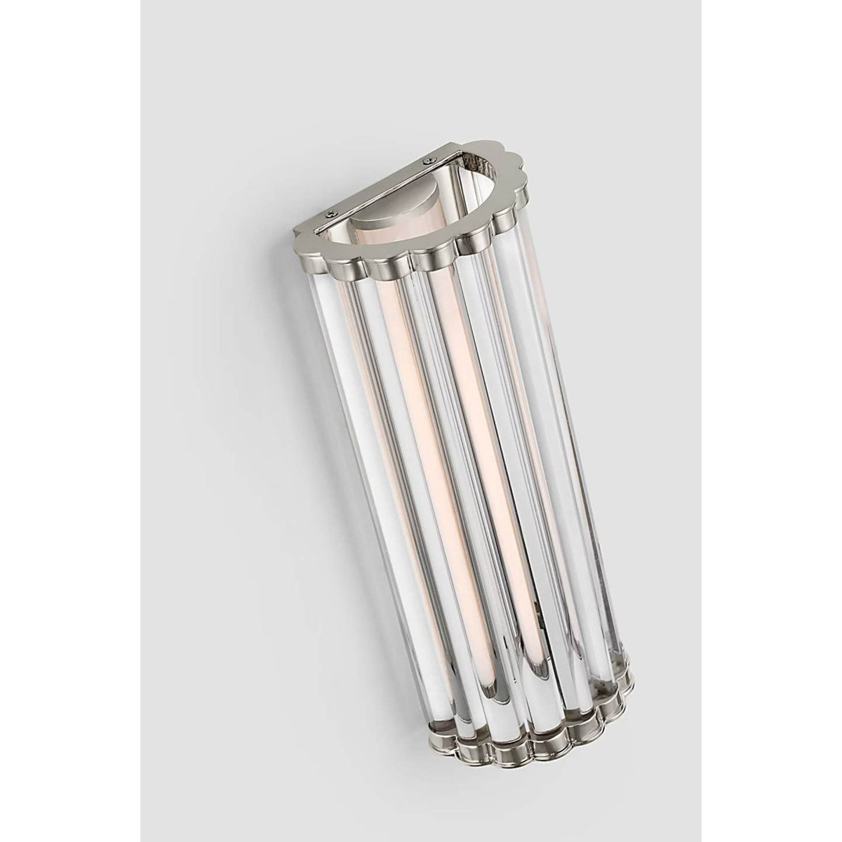 Chapman & Myers Kean 14" Sconce in Polished Nickel with Clear Glass Rods W5.75" x H14" x E3.75"