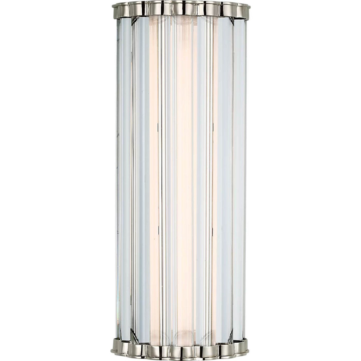 Chapman & Myers Kean 14" Sconce in Polished Nickel with Clear Glass Rods W5.75" x H14" x E3.75"