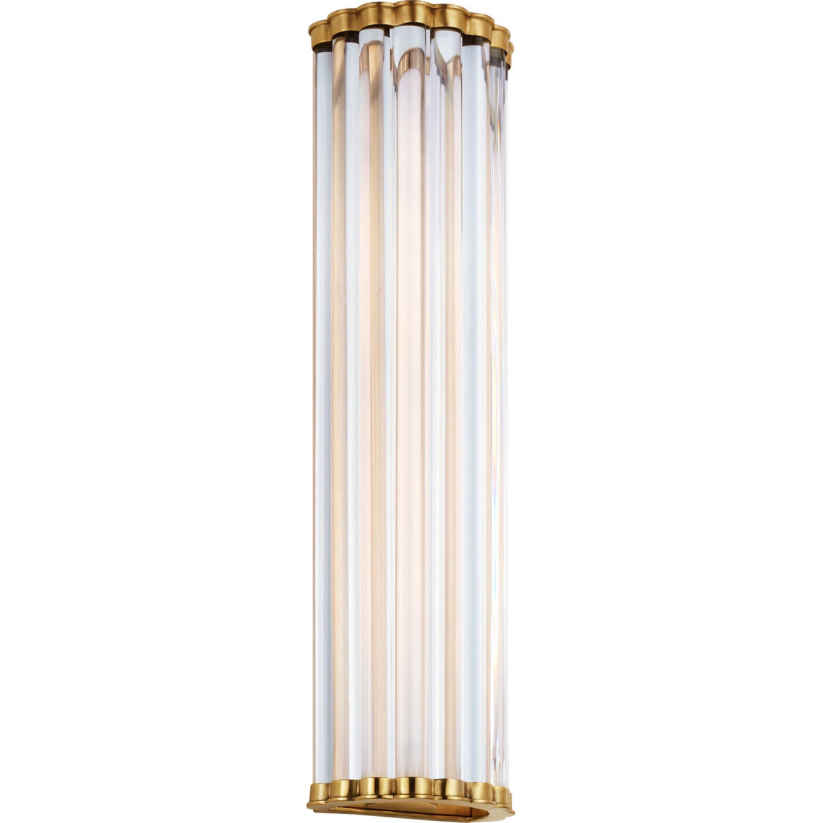 Chapman & Myers Kean 21" Sconce in Antique-Burnished Brass with Clear Glass Rods W5.75" x H21" x E3.75"