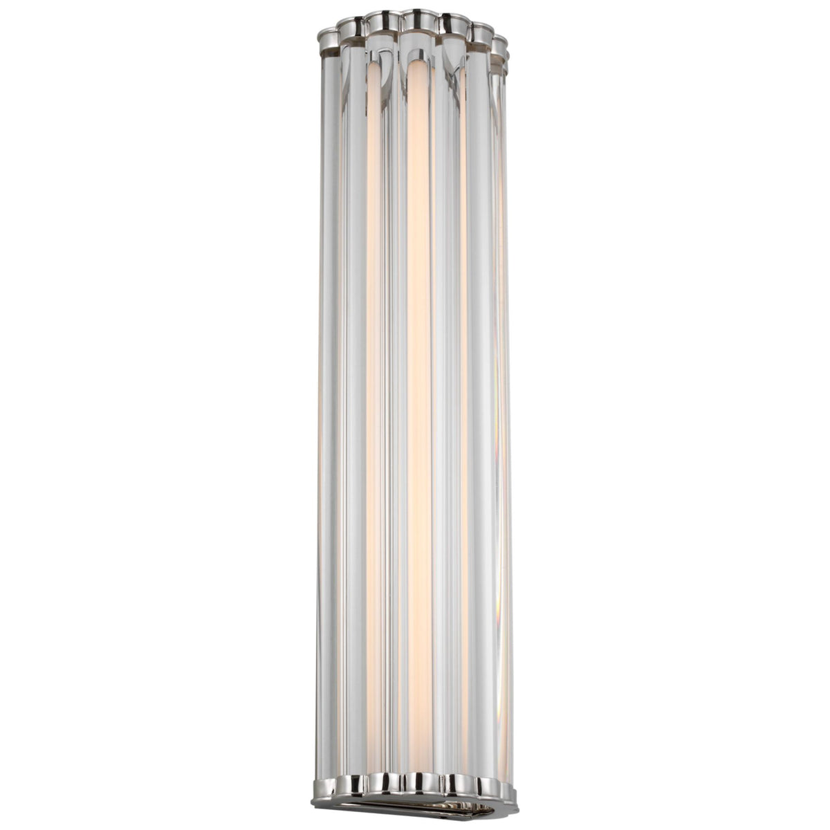 Chapman & Myers Kean 21" Sconce in Polished Nickel with Clear Glass Rods W5.75" x H21" x E3.75"