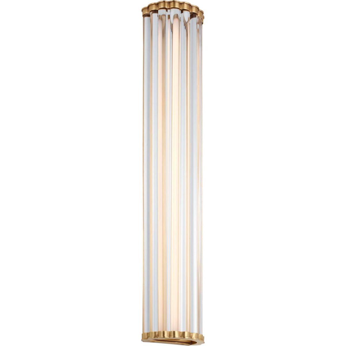 Chapman & Myers Kean 28" Sconce in Antique-Burnished Brass with Clear Glass Rods W5.75" x H28" x E3.75"