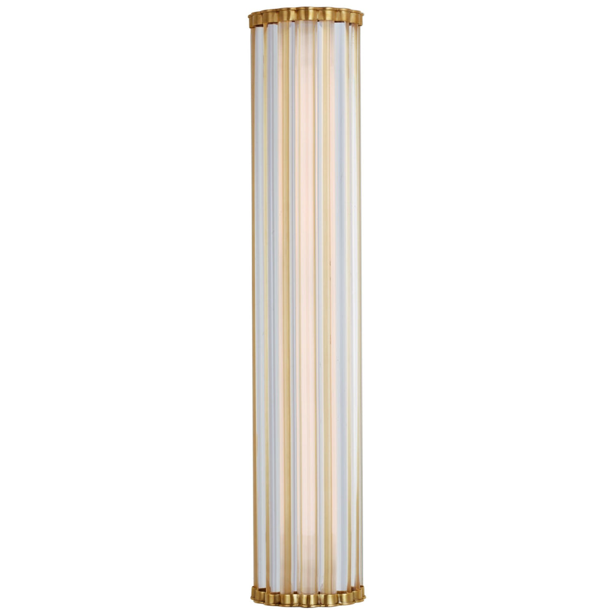 Chapman & Myers Kean 28" Sconce in Antique-Burnished Brass with Clear Glass Rods W5.75" x H28" x E3.75"