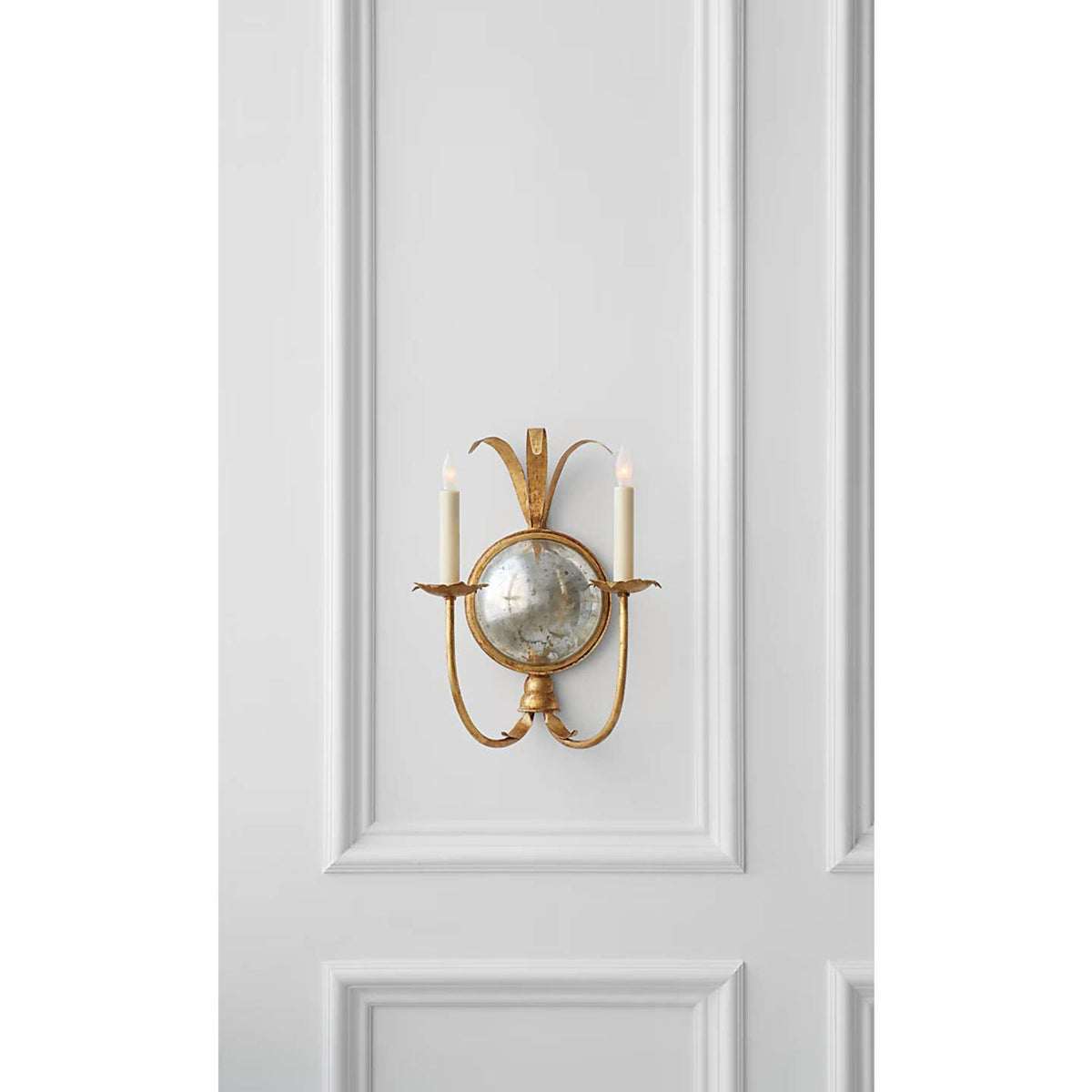 Chapman & Myers Gramercy Double Sconce in Gilded Iron W12.5" x H15.75" x E7.75"