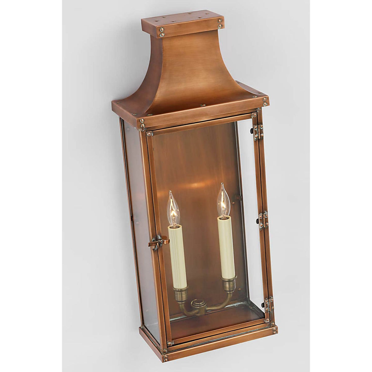 Chapman & Myers Bedford Wide Tall 3/4 Lantern in Natural Copper W9.75" x H24" x E6"