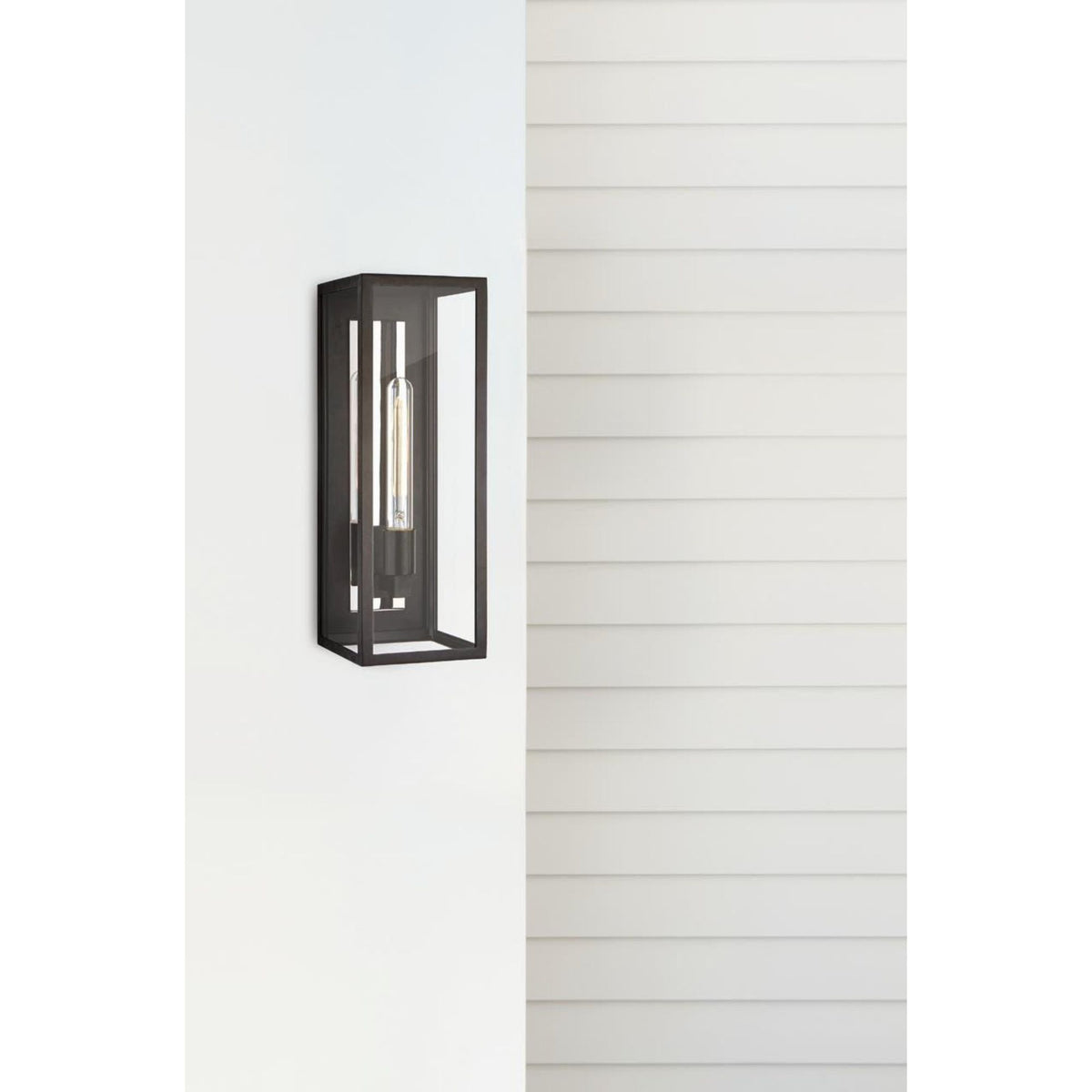 Chapman & Myers Fresno Large 3/4 Wall Lantern in Aged Iron with Clear Glass W7" x H20" x E7.75"
